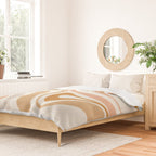 New Groove Retro Swirls Abstract Pattern in Pale Boho Blush Apricot Sand Duvet Cover Gallery Image 2