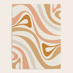 New Groove Retro Swirls Abstract Pattern in Pale Boho Blush Apricot Sand Poster Gallery Image 4