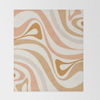 New Groove Retro Swirls Abstract Pattern in Pale Boho Blush Apricot Sand Throw Blanket Gallery Image 2