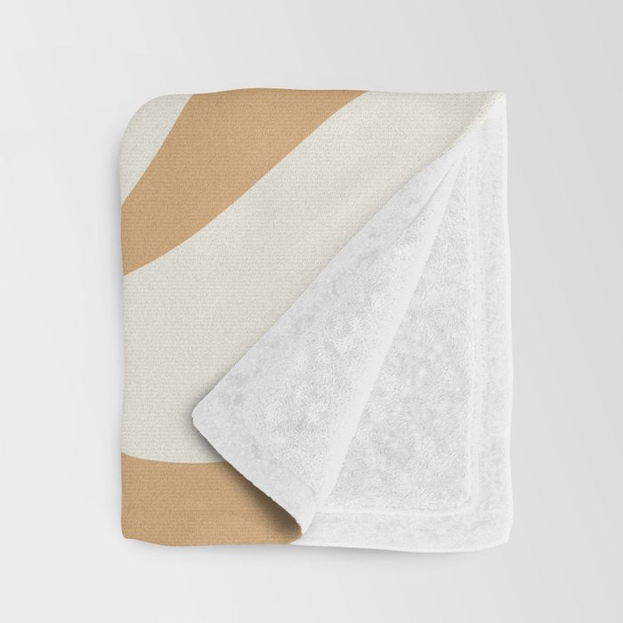 New Groove Retro Swirls Abstract Pattern in Pale Boho Blush Apricot Sand Throw Blanket Gallery Image 3