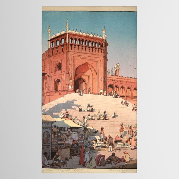 Jami Masjid Delhi From The India And Southeast Asia Series By Yoshida Hiroshi Tablecloth Gallery Image 2