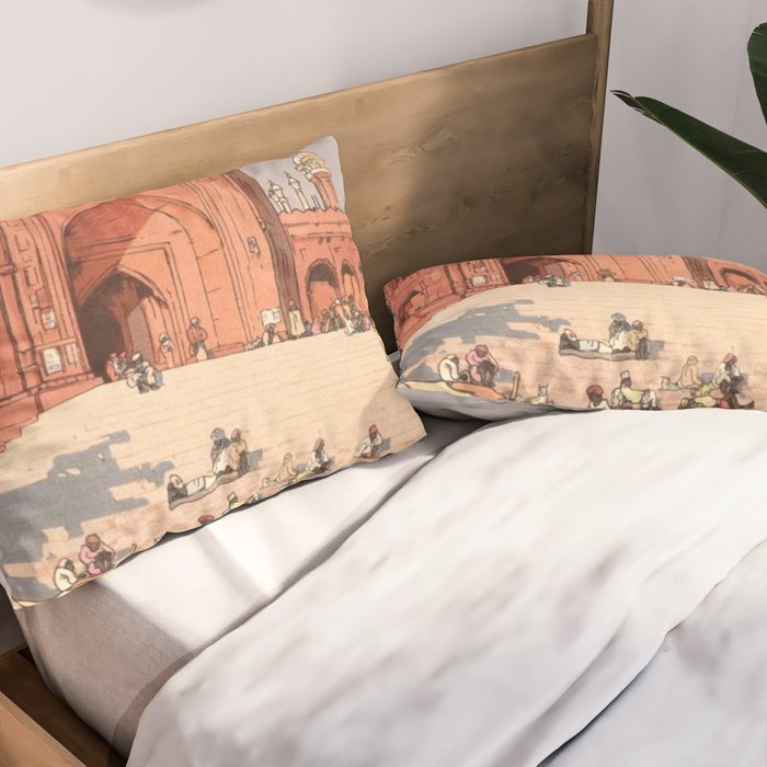 Jami Masjid Delhi From The India And Southeast Asia Series By Yoshida Hiroshi Pillow Sham Gallery Image 2