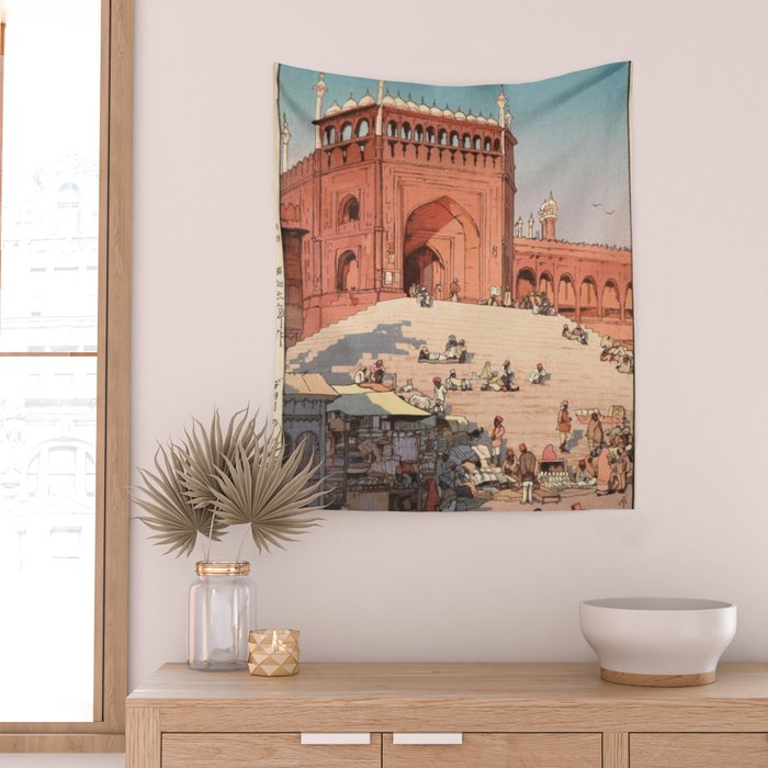Jami Masjid Delhi From The India And Southeast Asia Series By Yoshida Hiroshi Wall Tapestry Gallery Image 2