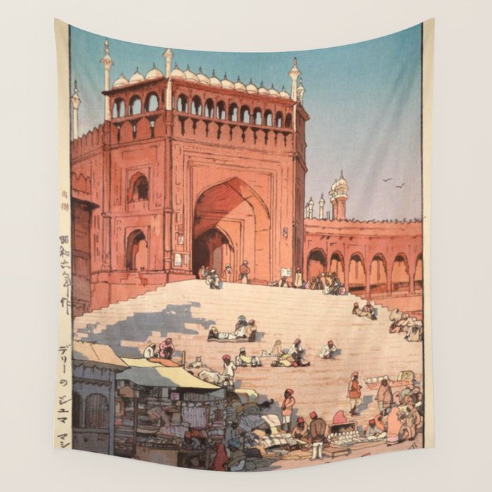 Jami Masjid Delhi From The India And Southeast Asia Series By Yoshida Hiroshi Wall Tapestry Gallery Image 4