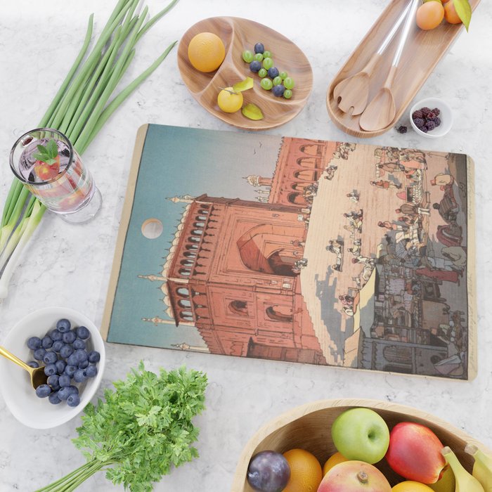 Jami Masjid Delhi From The India And Southeast Asia Series By Yoshida Hiroshi Cutting Board Gallery Image 2