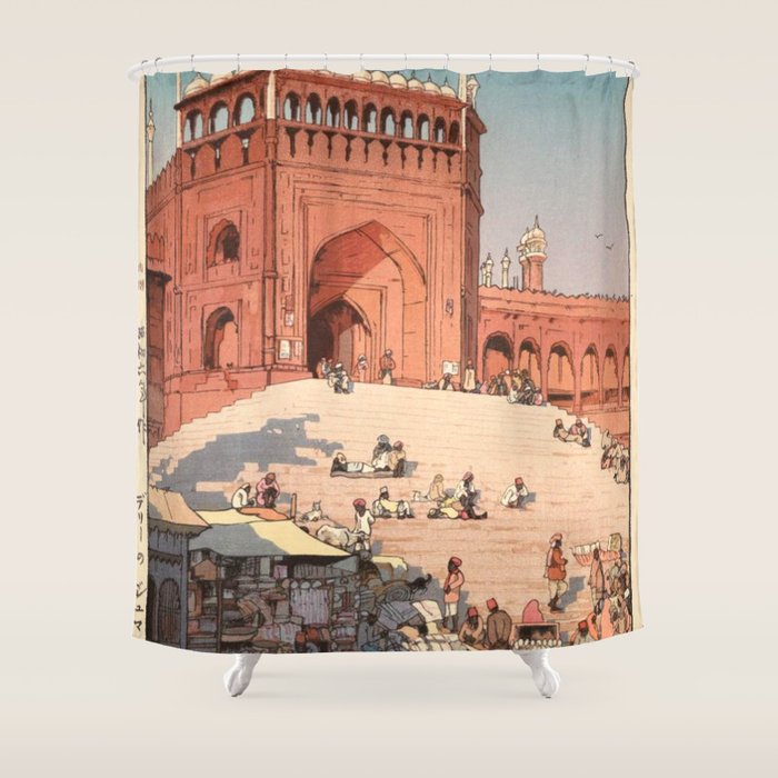 Jami Masjid Delhi From The India And Southeast Asia Series By Yoshida Hiroshi Shower Curtain Gallery Image 1