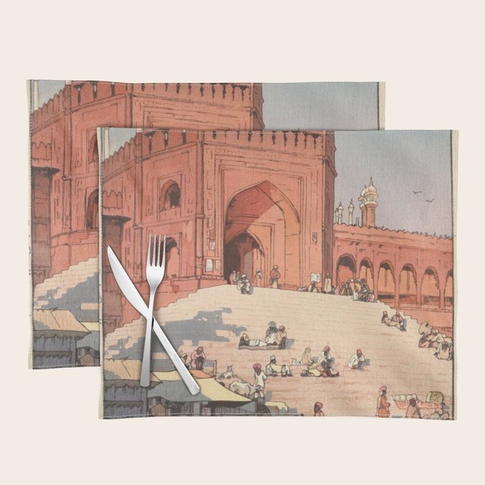 Jami Masjid Delhi From The India And Southeast Asia Series By Yoshida Hiroshi Placemat Gallery Image 1