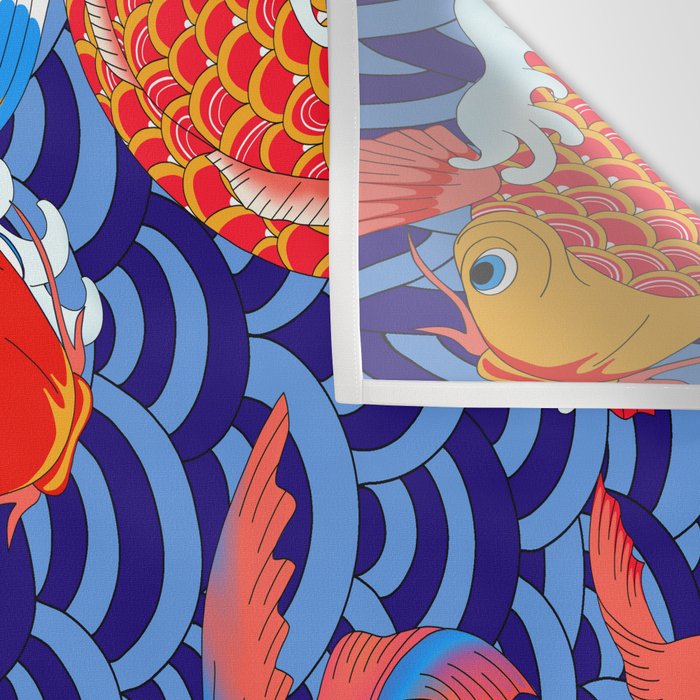 Koi fish / japanese tattoo style pattern Wall Tapestry Gallery Image 3