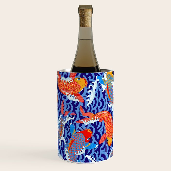 Koi fish / japanese tattoo style pattern Wine Chiller Gallery Image 3