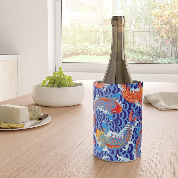 Koi fish / japanese tattoo style pattern Wine Chiller Gallery Image 4