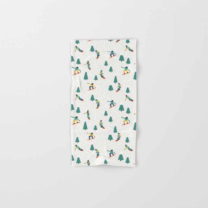 Snowboarding Illustration Pattern Bath Towel Gallery Image 1