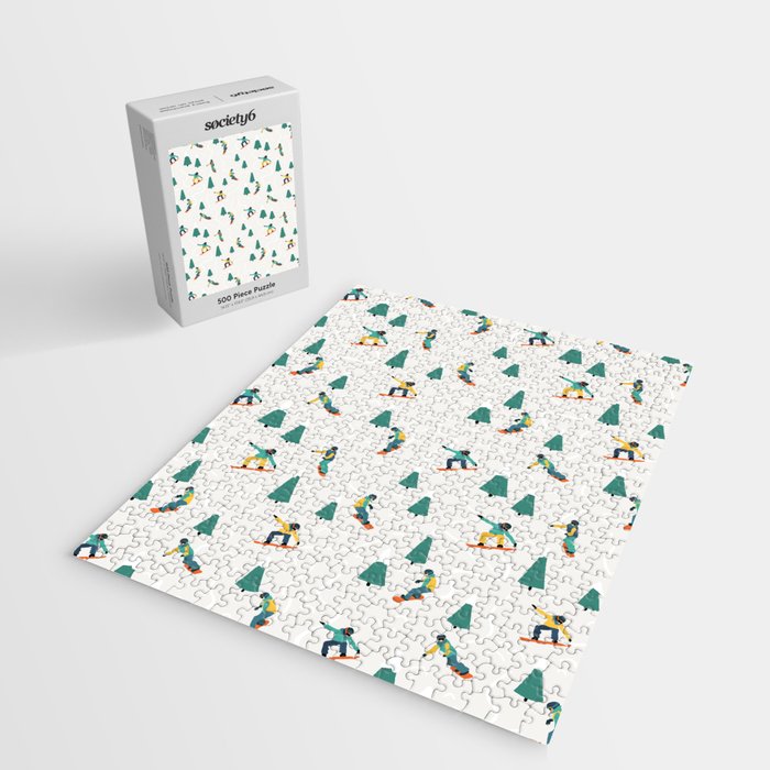 Snowboarding Illustration Pattern Jigsaw Puzzle Gallery Image 2