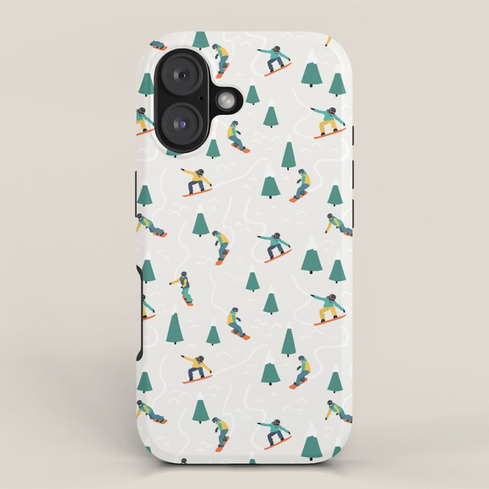 Snowboarding Illustration Pattern iPhone Case Gallery Image 1