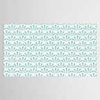 Light teal mid century modern sun pattern Tablecloth Gallery Image 2