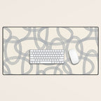 Watercolor Circles - Blue Cream Desk Mat Gallery Image 1