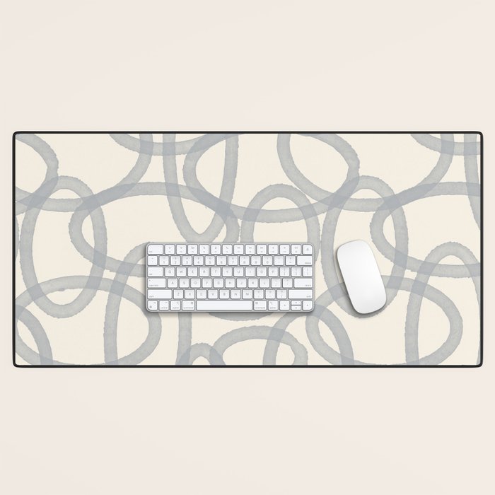 Watercolor Circles - Blue Cream Desk Mat Gallery Image 1