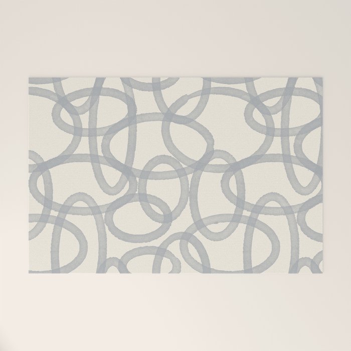 Watercolor Circles - Blue Cream Welcome Mat Gallery Image 1