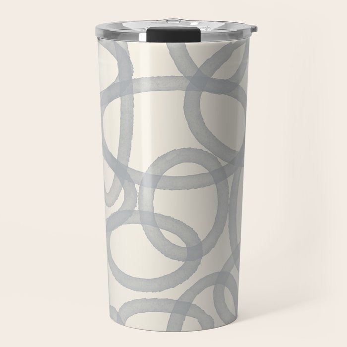 Watercolor Circles - Blue Cream Travel Mug Gallery Image 1
