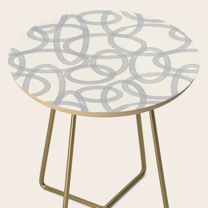 Watercolor Circles - Blue Cream Side Table Gallery Image 2