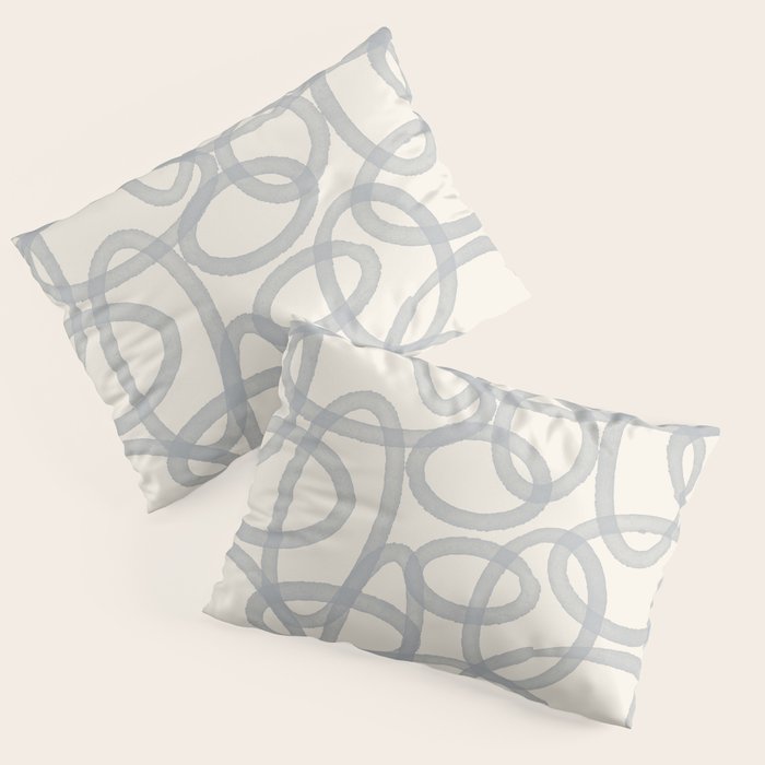 Watercolor Circles - Blue Cream Pillow Sham Gallery Image 3