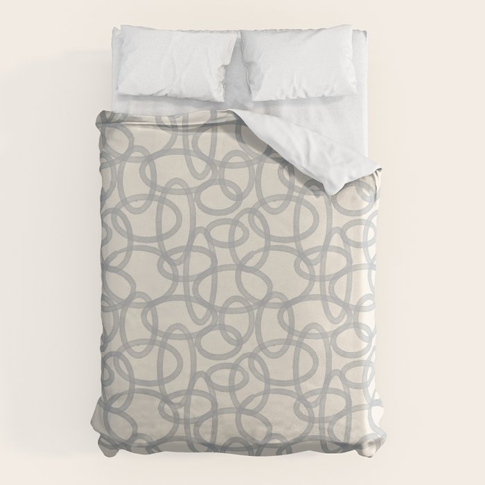 Watercolor Circles - Blue Cream Duvet Cover Gallery Image 6