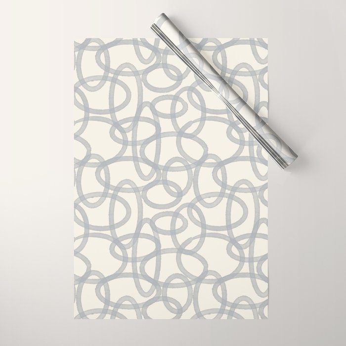 Watercolor Circles - Blue Cream Wrapping Paper Gallery Image 1