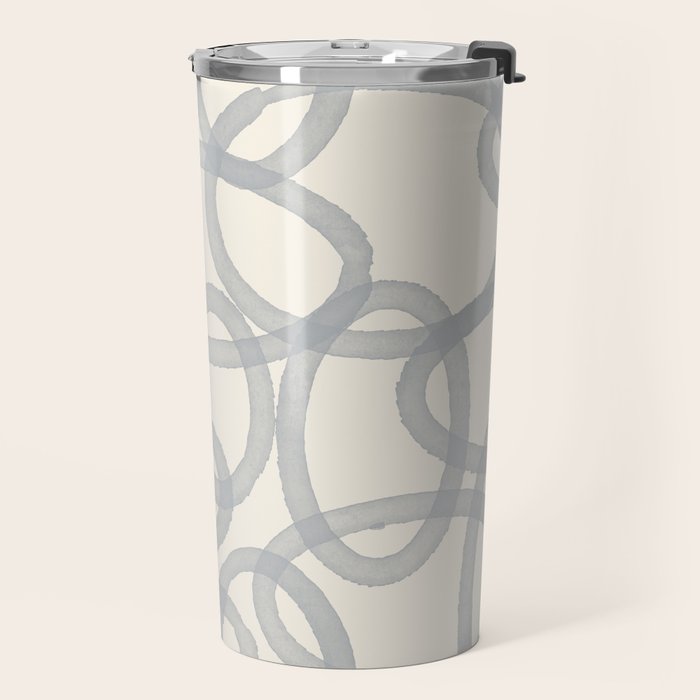 Watercolor Circles - Blue Cream Travel Mug Gallery Image 2