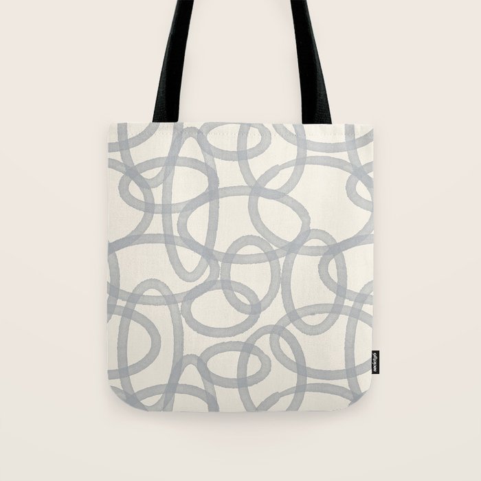 Watercolor Circles - Blue Cream Tote Bag Gallery Image 1
