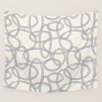 Watercolor Circles - Blue Cream Wall Tapestry Gallery Image 4