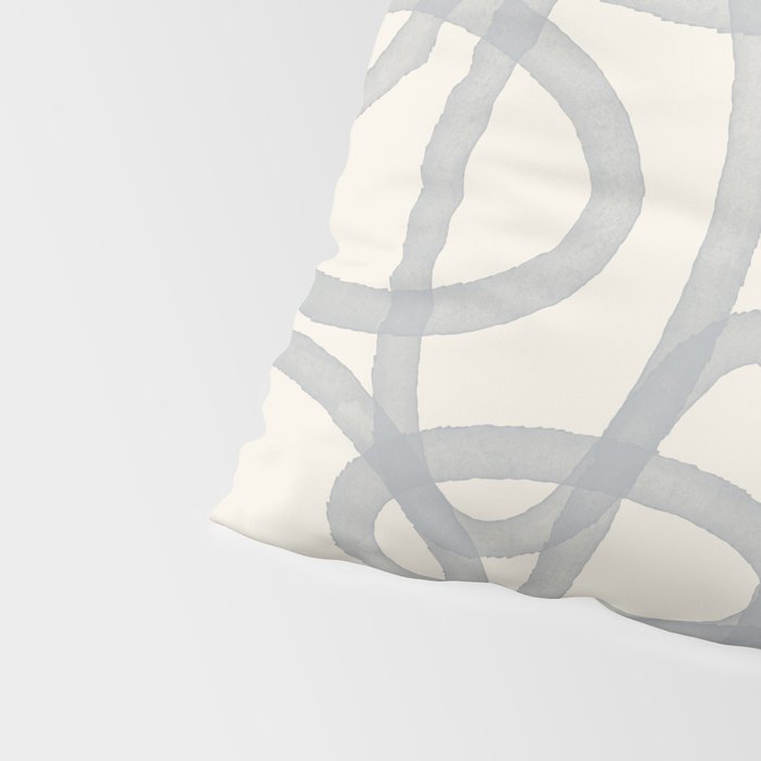 Watercolor Circles - Blue Cream Pillow Sham Gallery Image 4