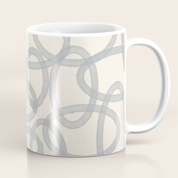Watercolor Circles - Blue Cream Coffee Mug Gallery Image 1