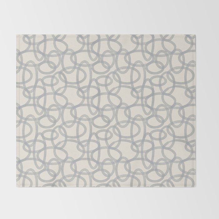 Watercolor Circles - Blue Cream Throw Blanket Gallery Image 2