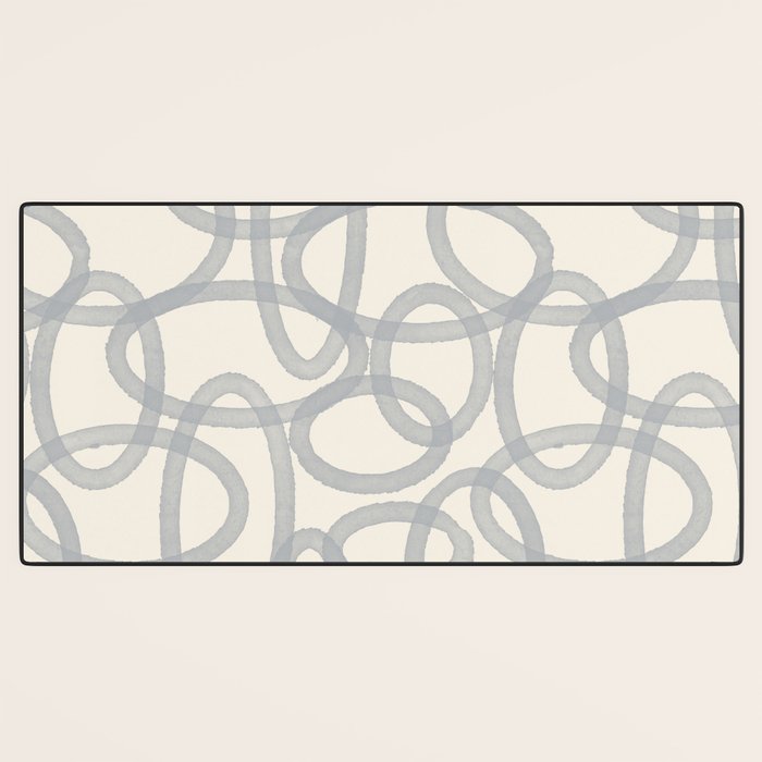 Watercolor Circles - Blue Cream Desk Mat Gallery Image 3