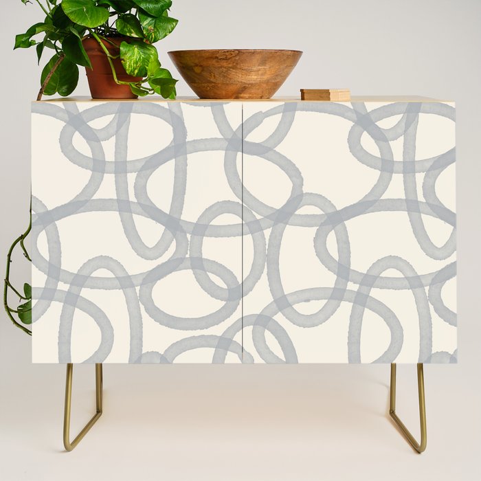 Watercolor Circles - Blue Cream Credenza Gallery Image 1