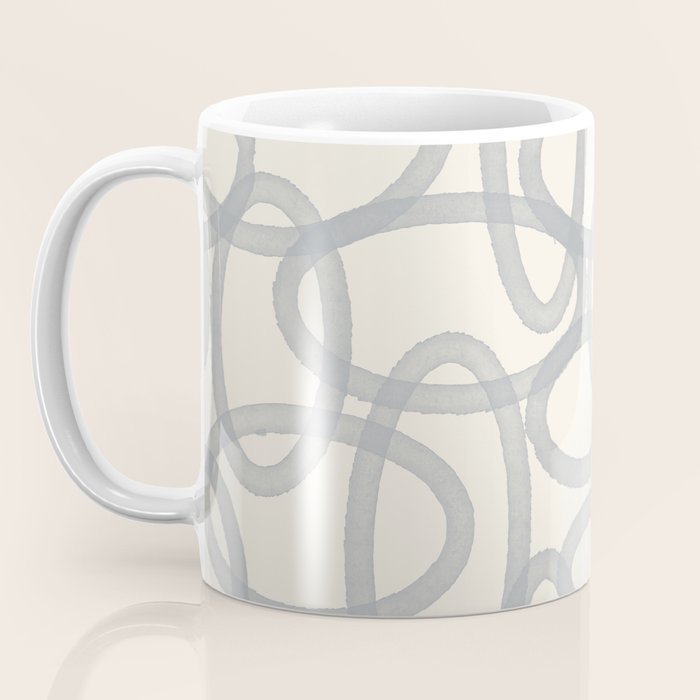 Watercolor Circles - Blue Cream Coffee Mug Gallery Image 3