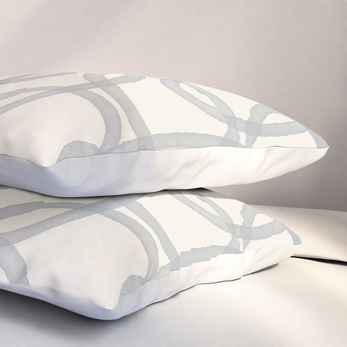 Watercolor Circles - Blue Cream Pillow Sham Gallery Image 3