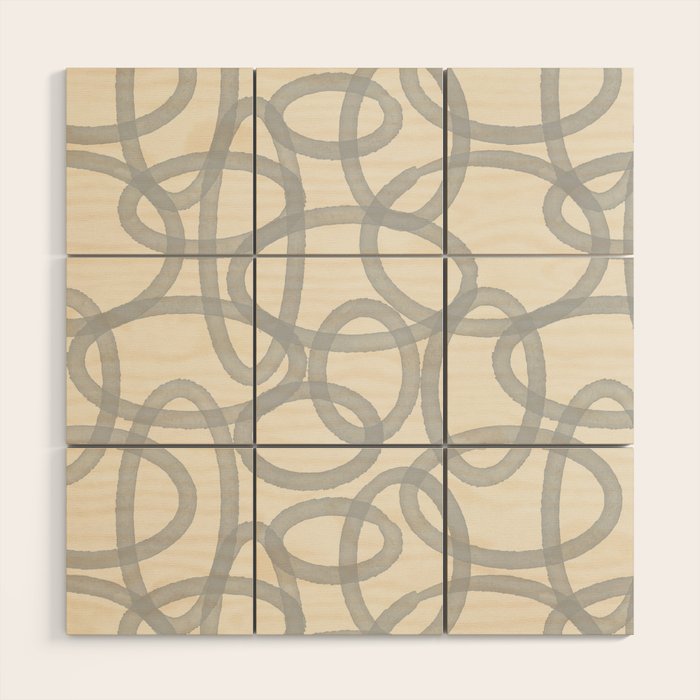 Watercolor Circles - Blue Cream Wood Wall Art Gallery Image 1