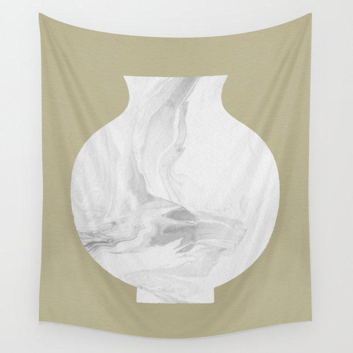 Marble Porcelain Vase - Beige Wall Tapestry Gallery Image 1