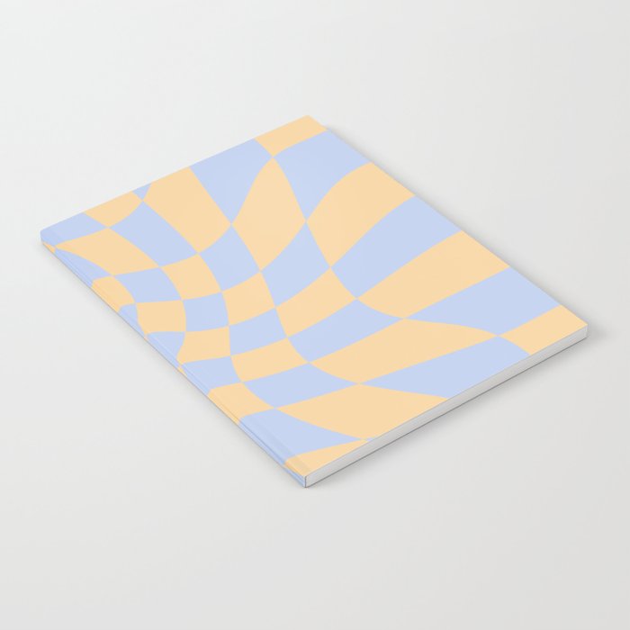 Wavy Check - Blue And Yellow - Checkerboard Pattern Print Notebook Gallery Image 1