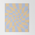 Wavy Check - Blue And Yellow - Checkerboard Pattern Print Throw Blanket Gallery Image 2