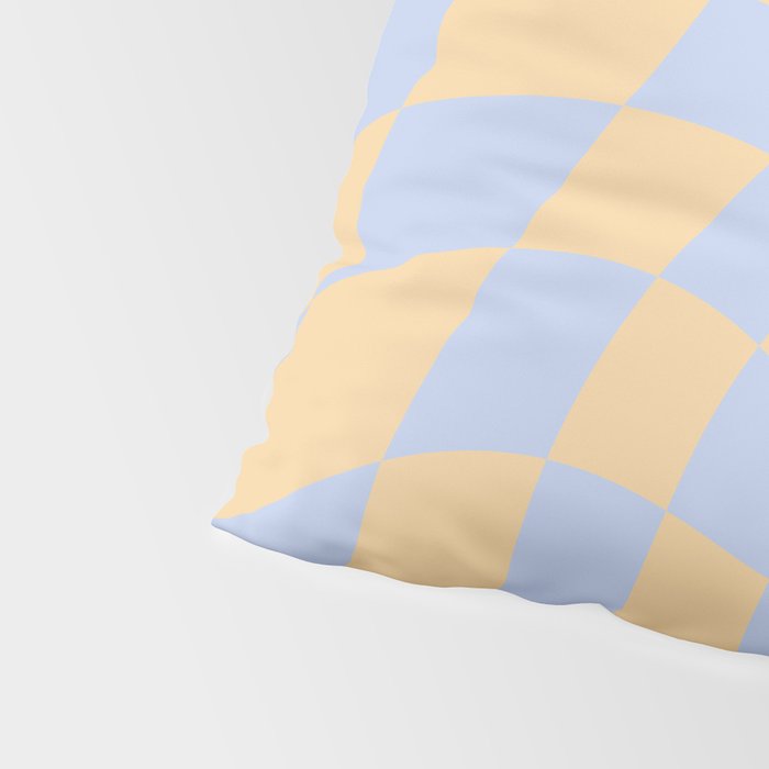 Wavy Check - Blue And Yellow - Checkerboard Pattern Print Pillow Sham Gallery Image 4