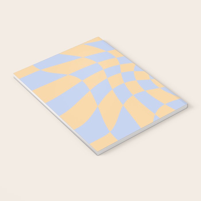 Wavy Check - Blue And Yellow - Checkerboard Pattern Print Notebook Gallery Image 3