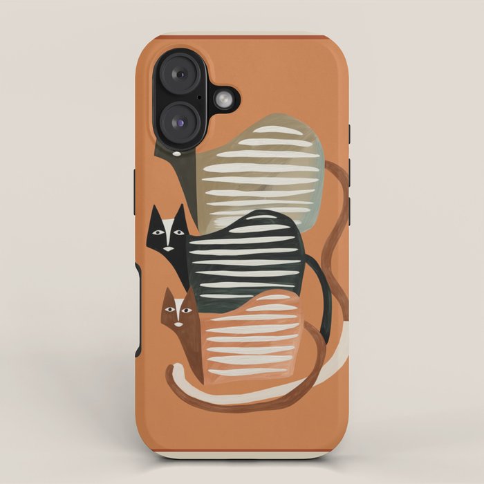 Stacked Abstract Cats iPhone Case Gallery Image 1
