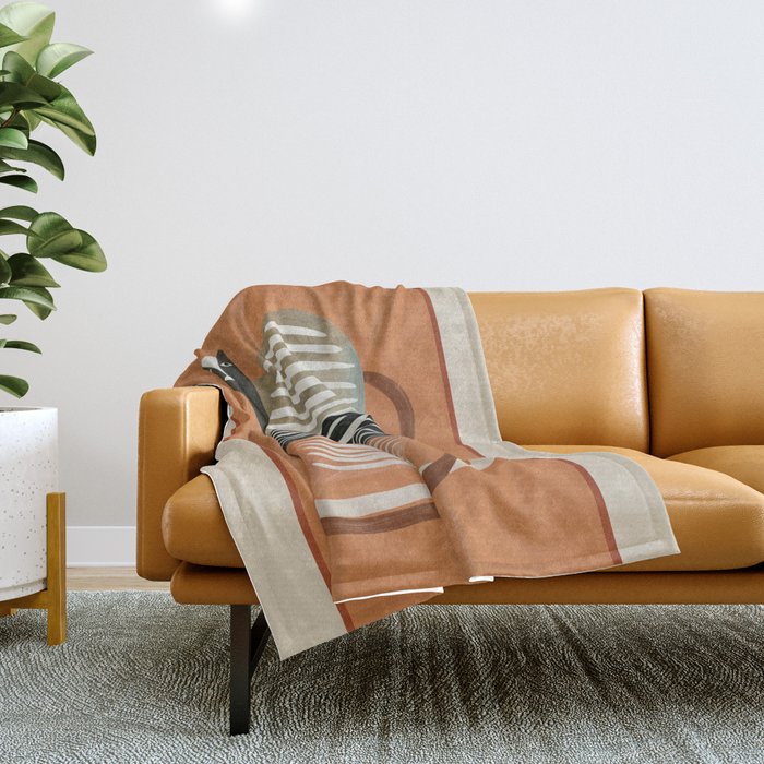 Stacked Abstract Cats Throw Blanket Gallery Image 1