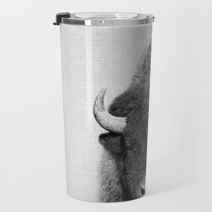 Buffalo - Black & White Travel Mug Gallery Image 3