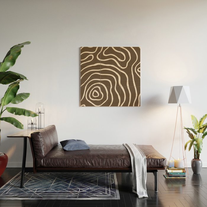 Topographic Map / Brown & Nude Wood Wall Art Gallery Image 2