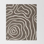 Topographic Map / Brown & Nude Throw Blanket Gallery Image 2