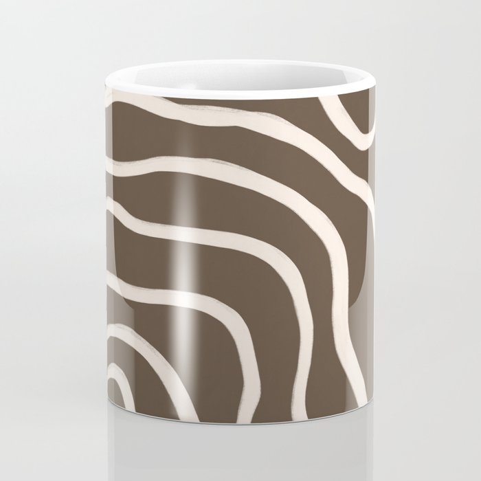 Topographic Map / Brown & Nude Coffee Mug Gallery Image 4