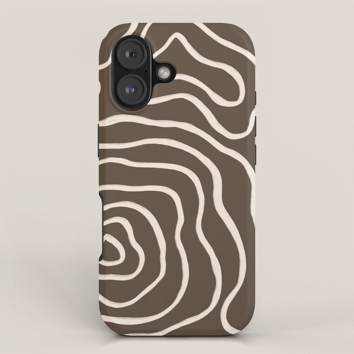 Topographic Map / Brown & Nude iPhone Case Gallery Image 1