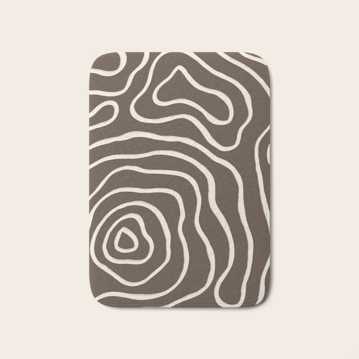 Topographic Map / Brown & Nude Bath Mat Gallery Image 1
